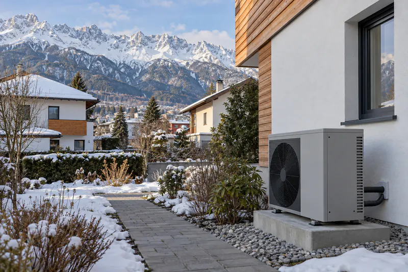 Wohnhaus mit Wärmepumpe in Innsbruck vor der Nordkette
